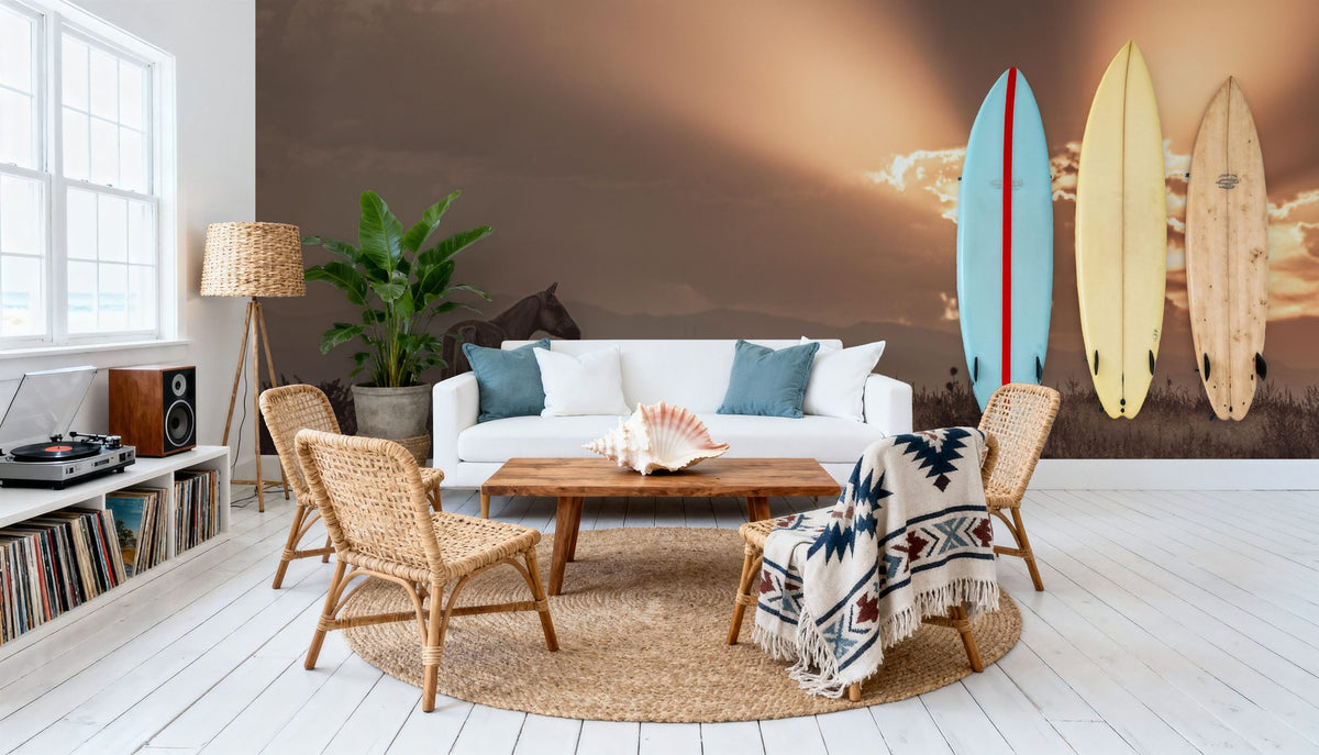 Faded Sunset Mural Wallpaper - room preview 04