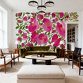 Rose Blooms Mural Wallpaper - Red Tone - room preview 04
