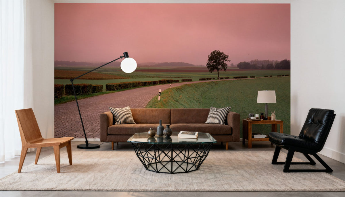 Country Path Sunset Mural Wallpaper - room preview 04