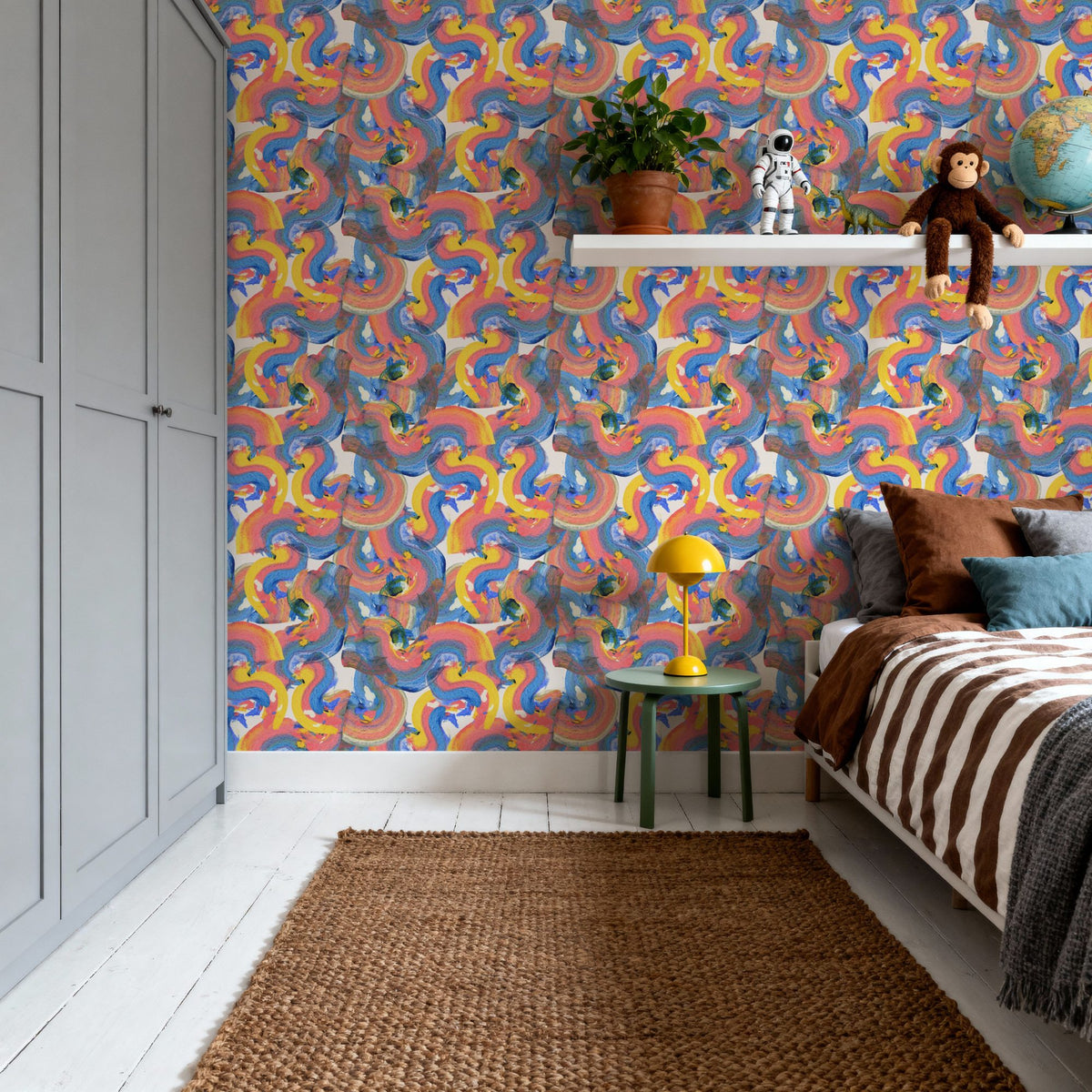 Rainbow Doodles Mural Wallpaper - room preview 04