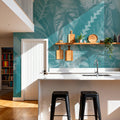 Secret Leaves Mural Wallpaper - Cool Tone - room preview 04