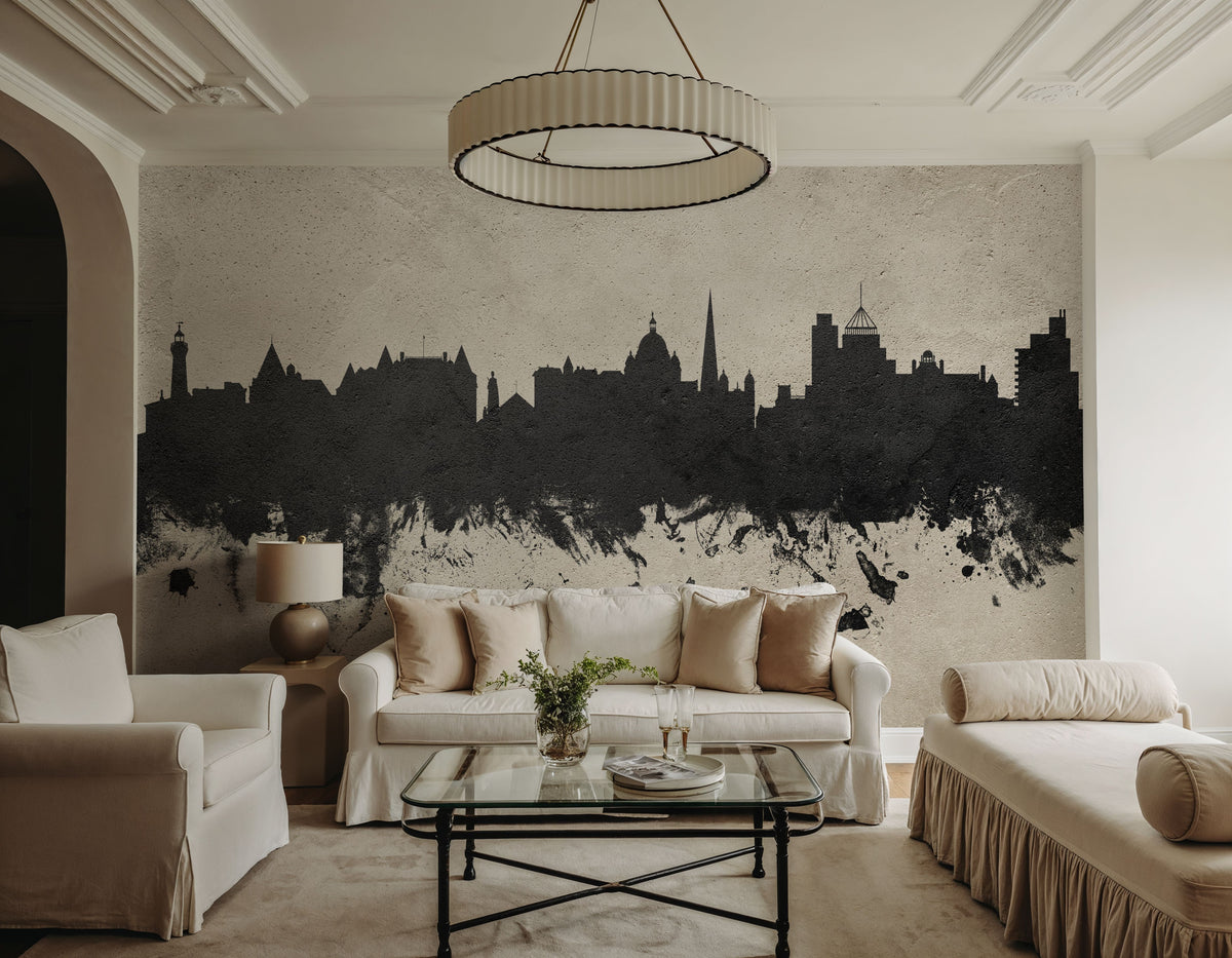 Victoria Canada Skyline Concrete Mural Wallpaper - room preview 04