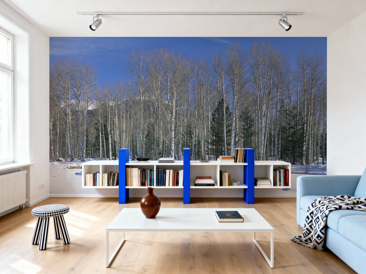 Aspen Winter Grove Mural Wallpaper - room preview 04