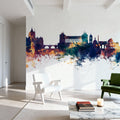 Rome Italy Skyline Blue & Bronze Mural Wallpaper - room preview 04