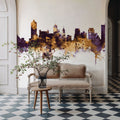 Memphis Tennessee Skyline Purple & Gold Mural Wallpaper - room preview 04