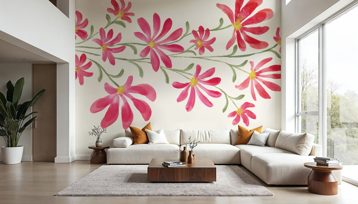 Pretty Blooms I Mural Wallpaper - Light Tone - room preview 04