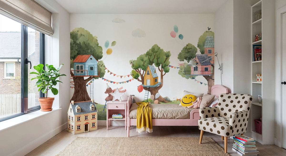 Treehouse Carnival Mural Wallpaper - room preview 04