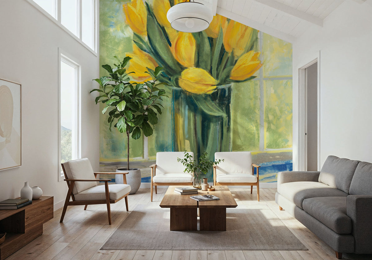 Windowsill Floral II Mural Wallpaper - room preview 04
