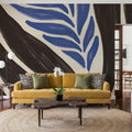 Simple Flowers II Blue Mural Wallpaper - room preview 04