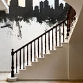 Jersey City New York Skyline Black & White Mural Wallpaper - room preview 04