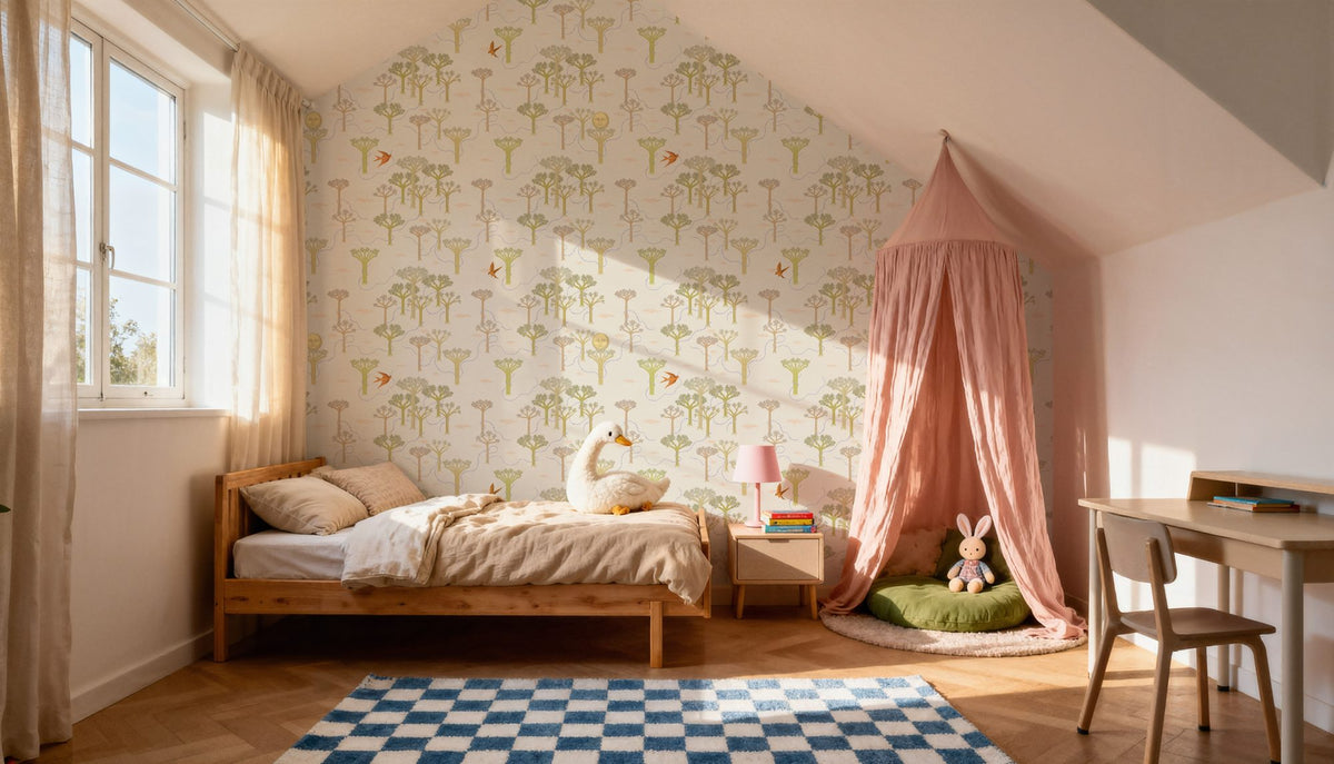 Moonlight Forest, Yellow Mural Wallpaper - room preview 04