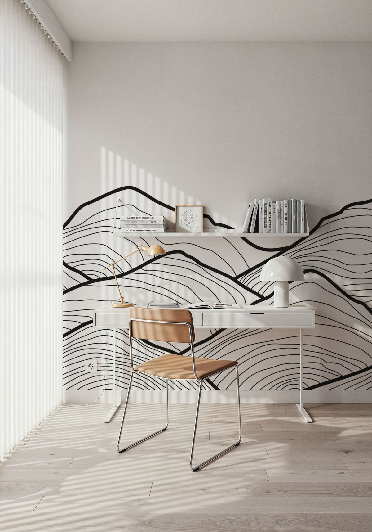 Line Mountain Mural Wallpaper - room preview 04
