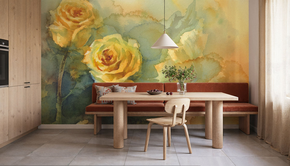 Golden Rose Reverie Mural Wallpaper - room preview 04