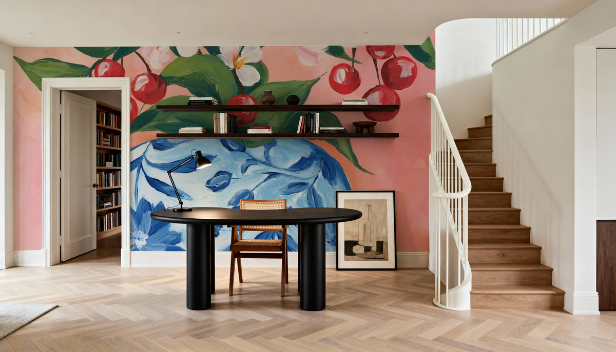 Blooming Cherry Vase Mural Wallpaper - room preview 04
