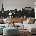 Stratford-upon-Avon England Skyline Black & White Mural Wallpaper - room preview 04