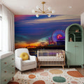 Santa Monica Pier Sunset Purple Mural Wallpaper - room preview 04