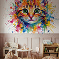 Kitten - Watercolor Spirit Animals Series Mural Wallpaper - room preview 04