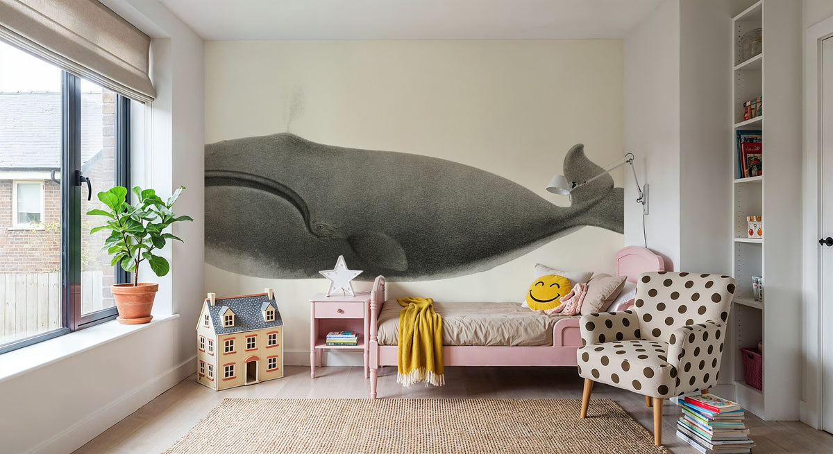 North Pacific Right Whale Mural Wallpaper - room preview 04