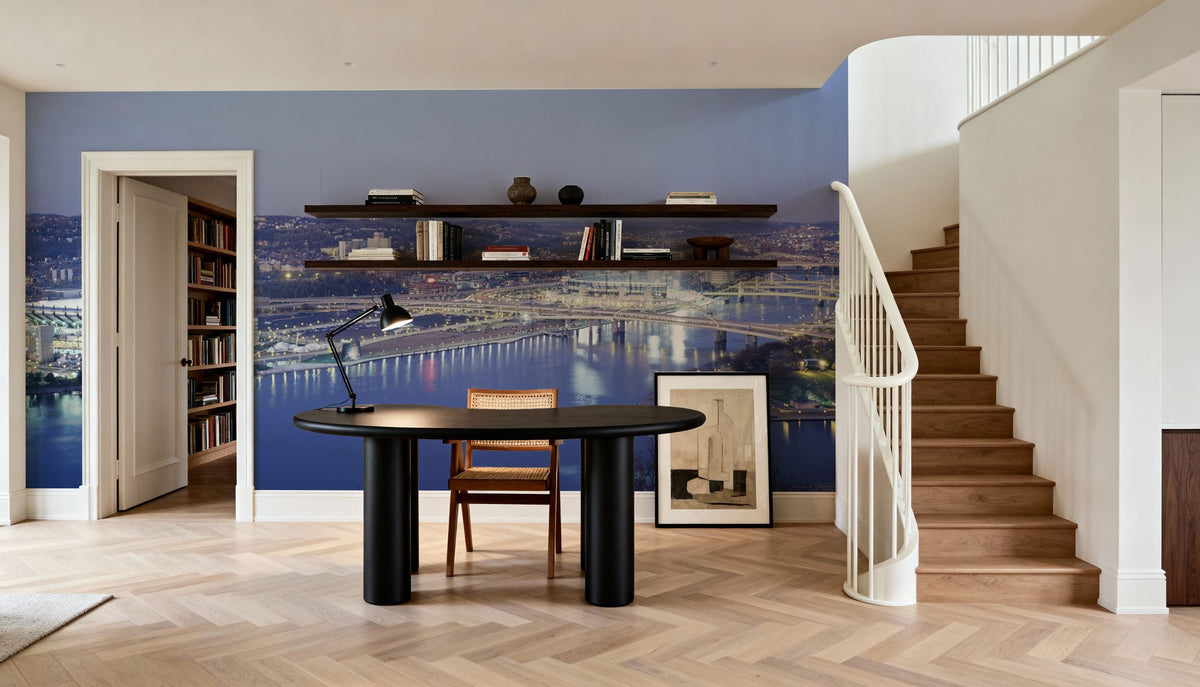 Twilight Riverfront Mural Wallpaper - room preview 04
