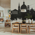 Valletta Malta Skyline Black & White Mural Wallpaper - room preview 04