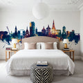 Rostock Germnay Skyline Blue & Bronze Mural Wallpaper - room preview 04