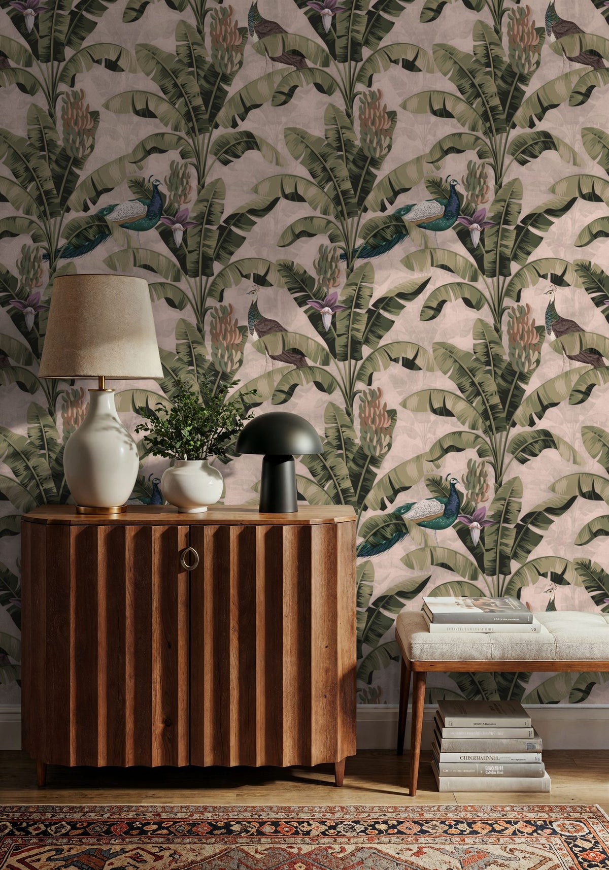 Banana Plant Pink Mural Wallpaper - room preview 04