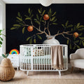 Orange Branches Still Life Mural Wallpaper - room preview 04