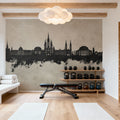 Weisbaden Germany Skyline Concrete Mural Wallpaper - room preview 04