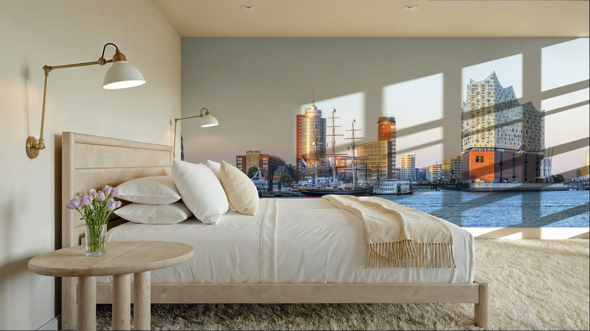 Harbor Sunset Mural Wallpaper - room preview 04