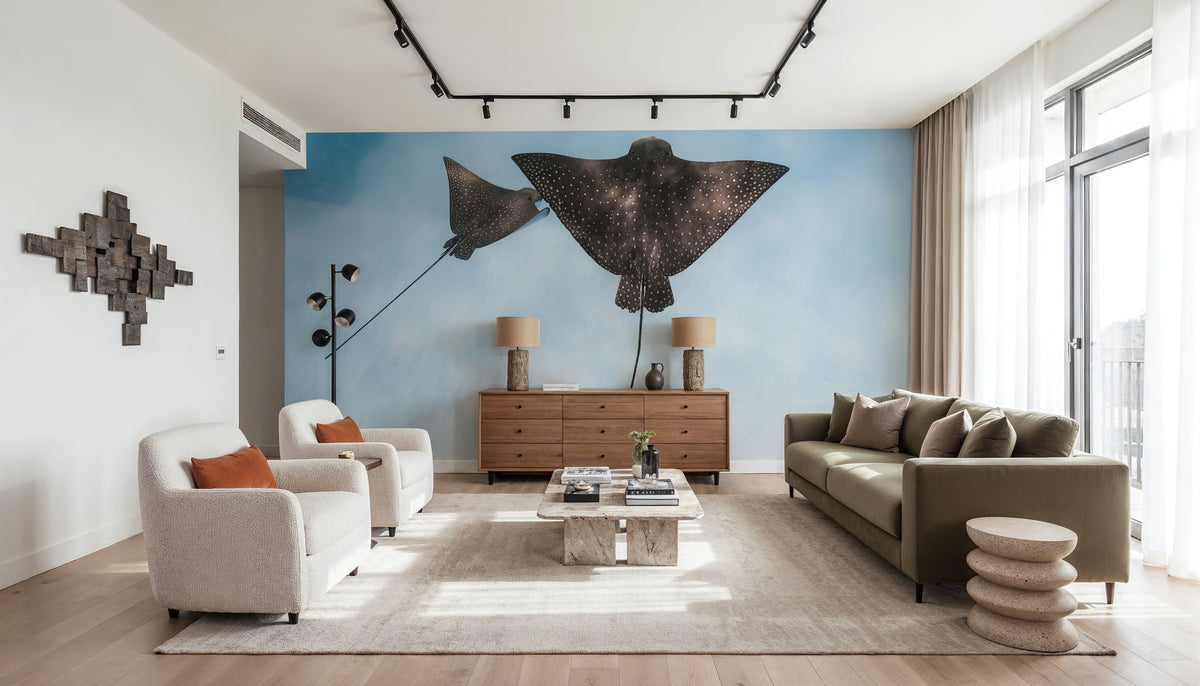 Eagle Ray Duo Mural Wallpaper - room preview 04
