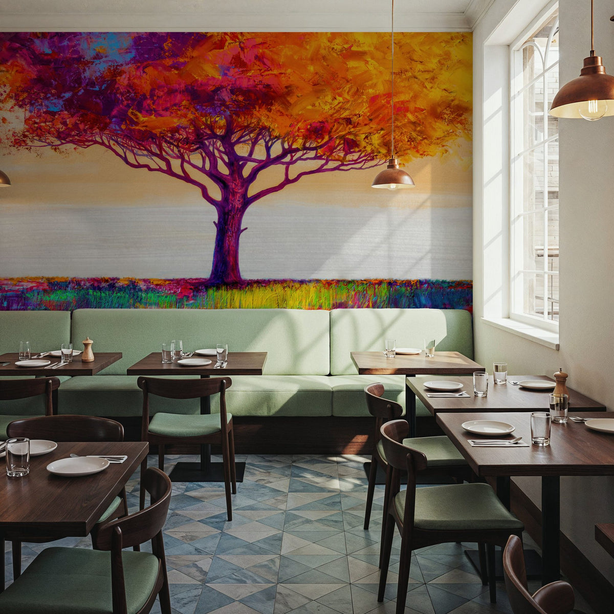 Violet Flame Tree Mural Wallpaper - room preview 04
