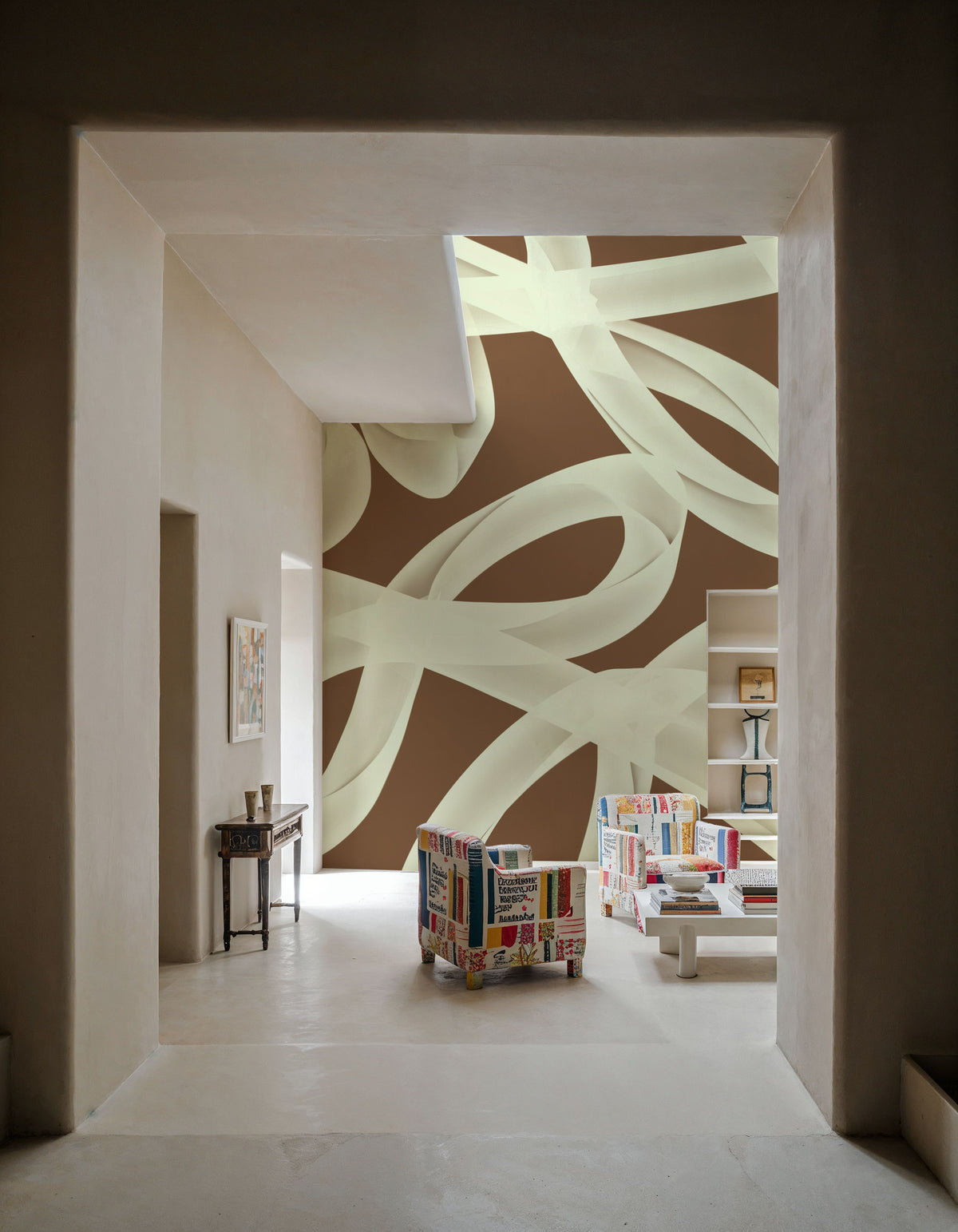 Modern Abstract `Nunc Yopie` Mural Wallpaper - room preview 04