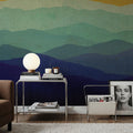 Yellow Sky Mountains Mural Wallpaper - room preview 04