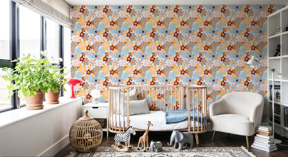 Flower Power, Light Mural Wallpaper - room preview 04