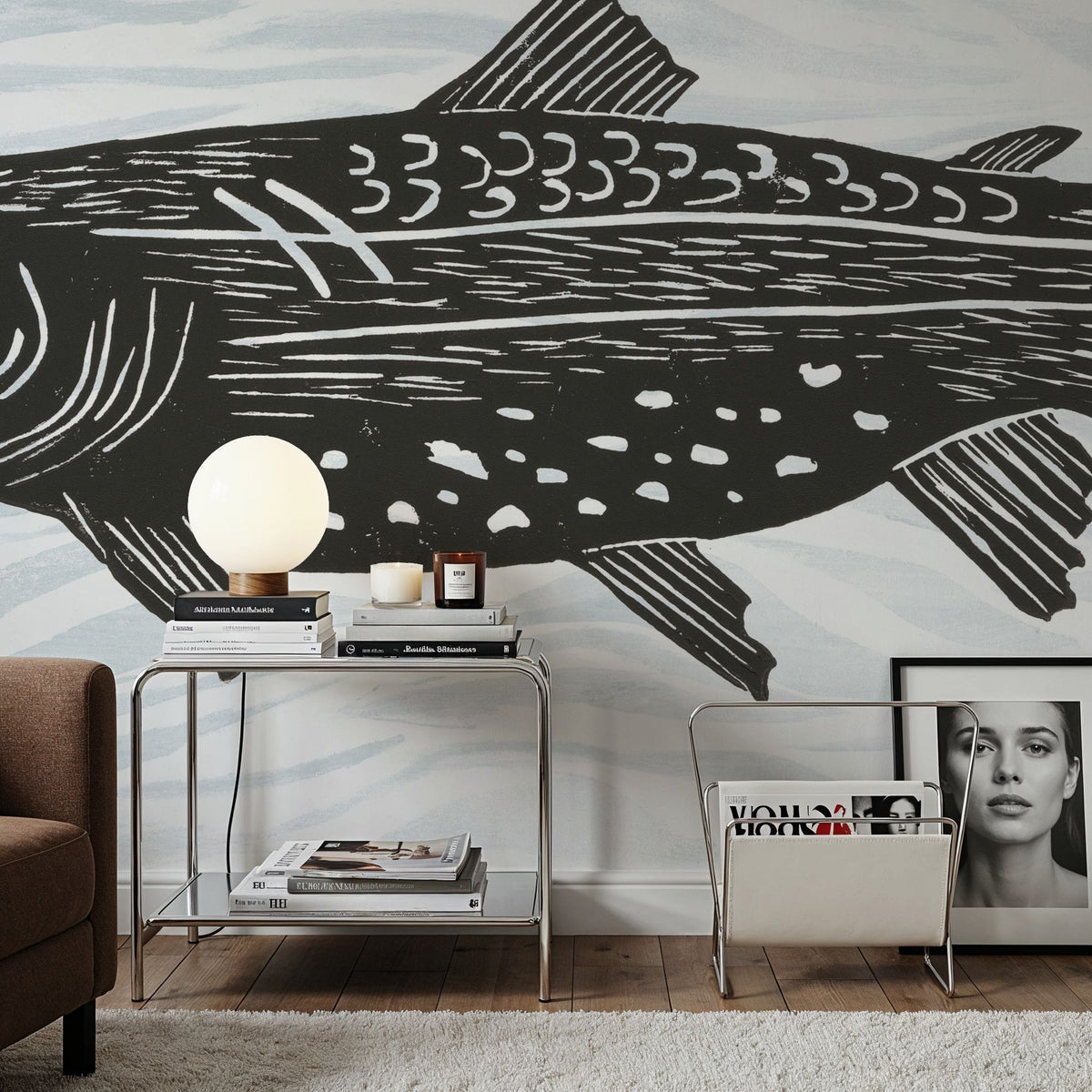 Fly Fishing I Mural Wallpaper - room preview 04
