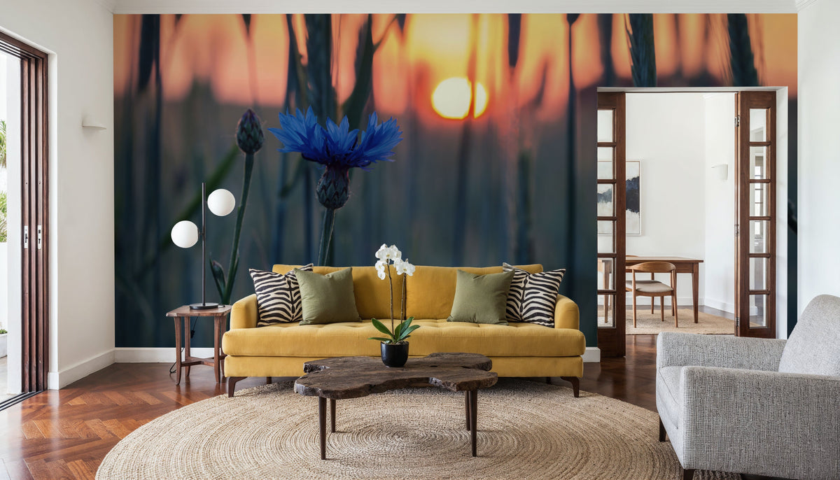 Cornflower Sunset Mural Wallpaper - room preview 04