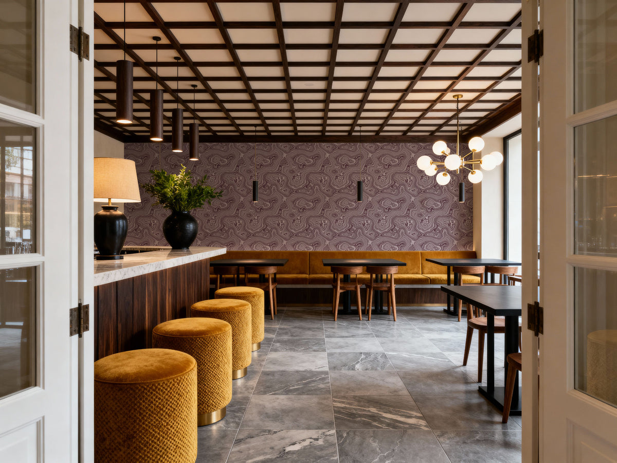 Root Wood, Plum Mural Wallpaper - room preview 04