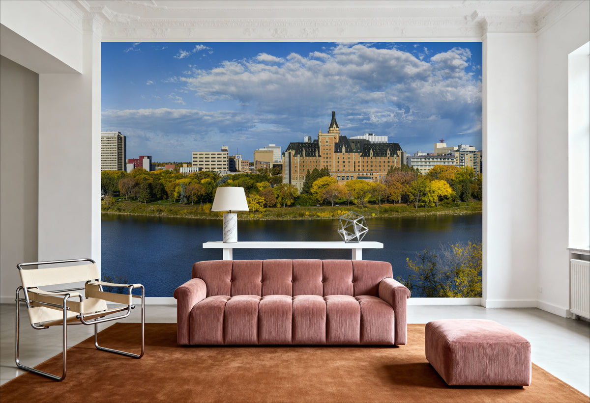 Saskatoon Skyline Mural Wallpaper - room preview 04