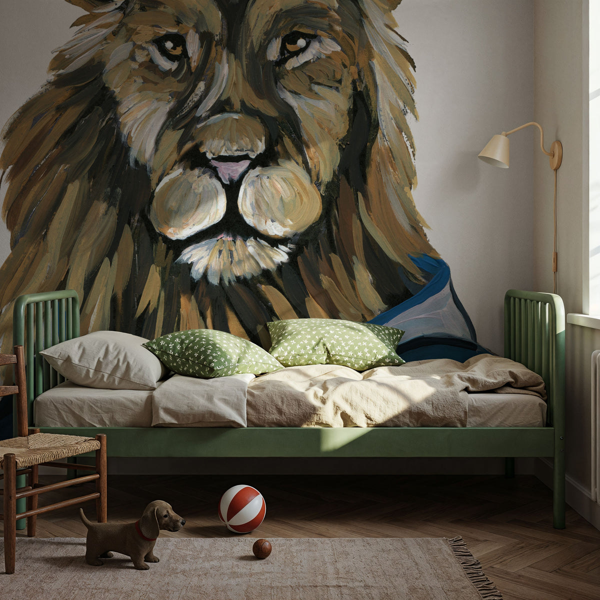 Letterman Lion Mural Wallpaper - room preview 04