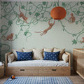 Monkey Jump, Pistachio Mural Wallpaper - room preview 04