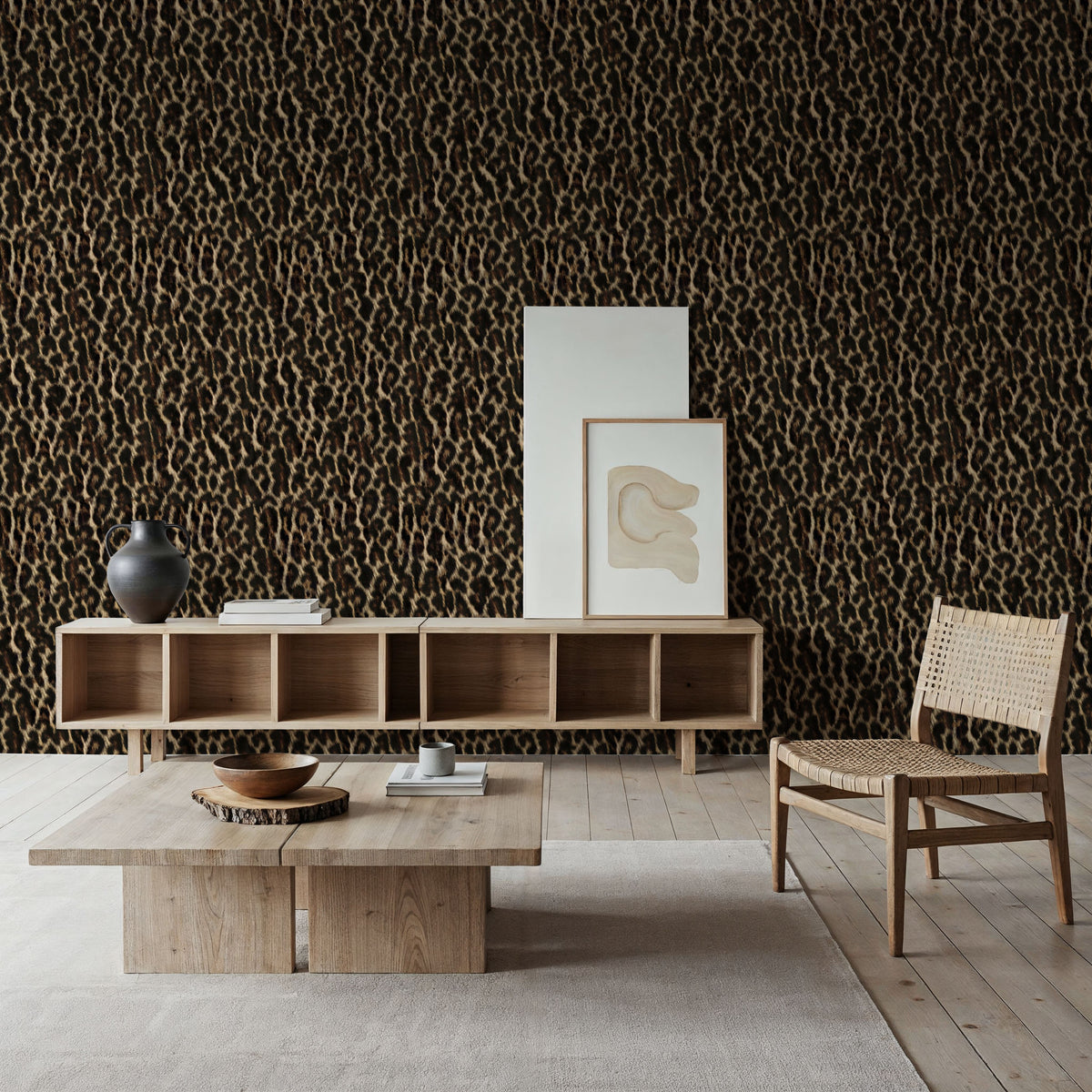 Leopard Fur Texture No.III Mural Wallpaper - room preview 04