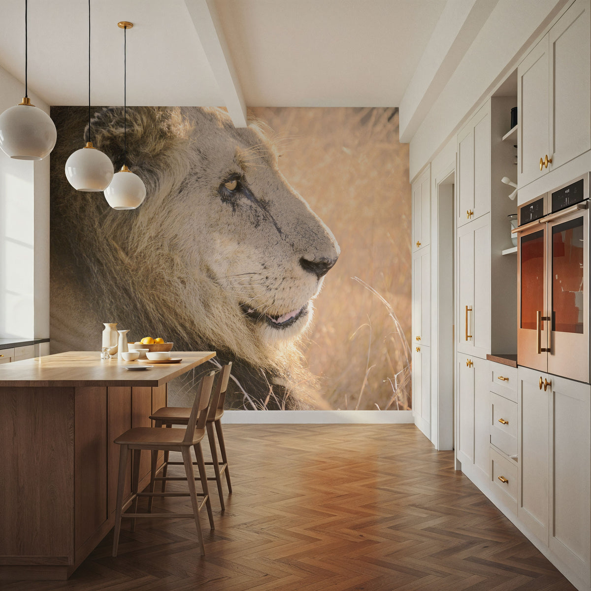 Old Lion Mural Wallpaper - room preview 04
