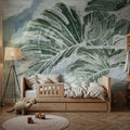 High Grunge Leaves Mural Wallpaper - room preview 04