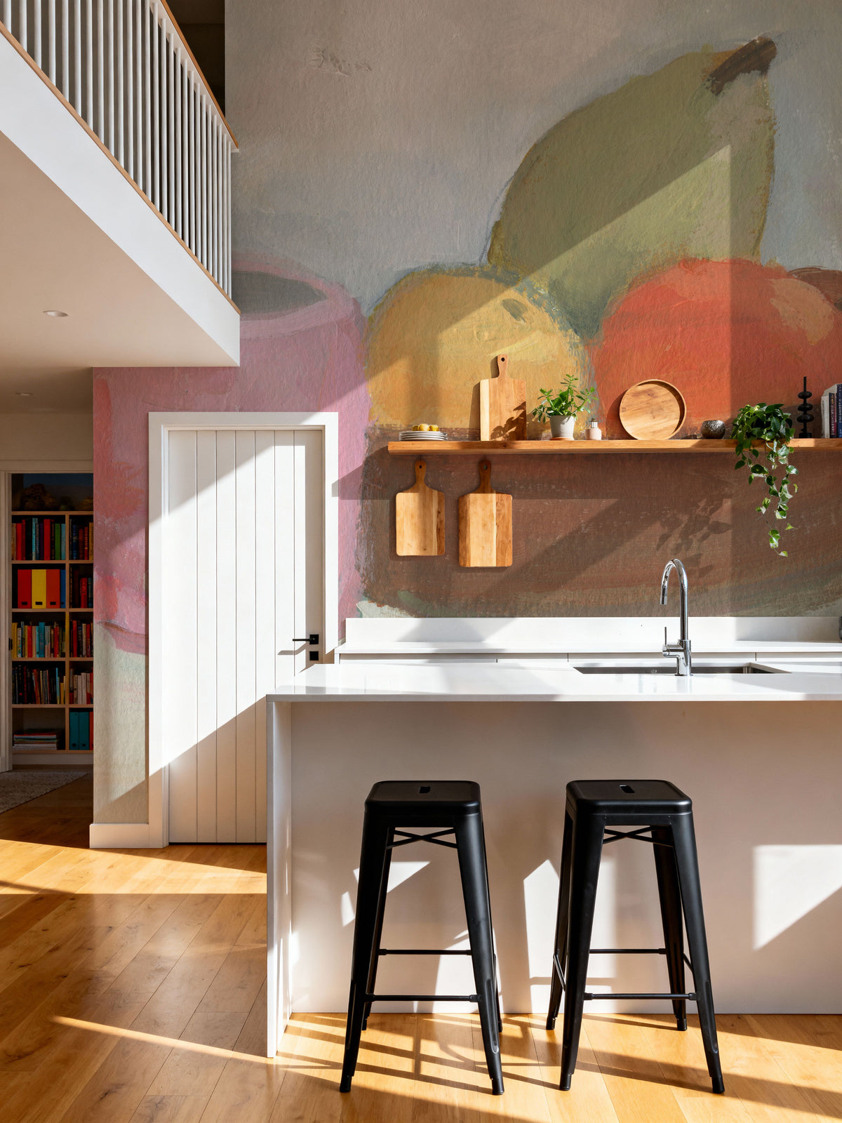 Pink Cup with Wooden Bowl Mural Wallpaper - room preview 04