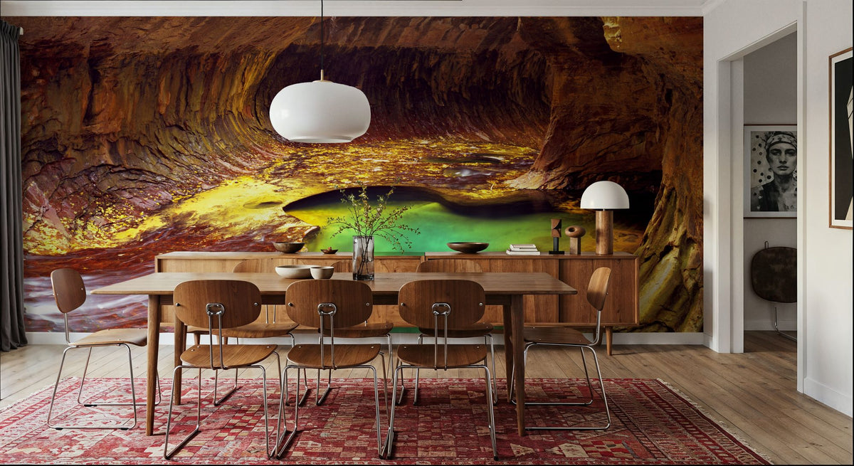 Emerald Canyon Oasis Mural Wallpaper - room preview 04