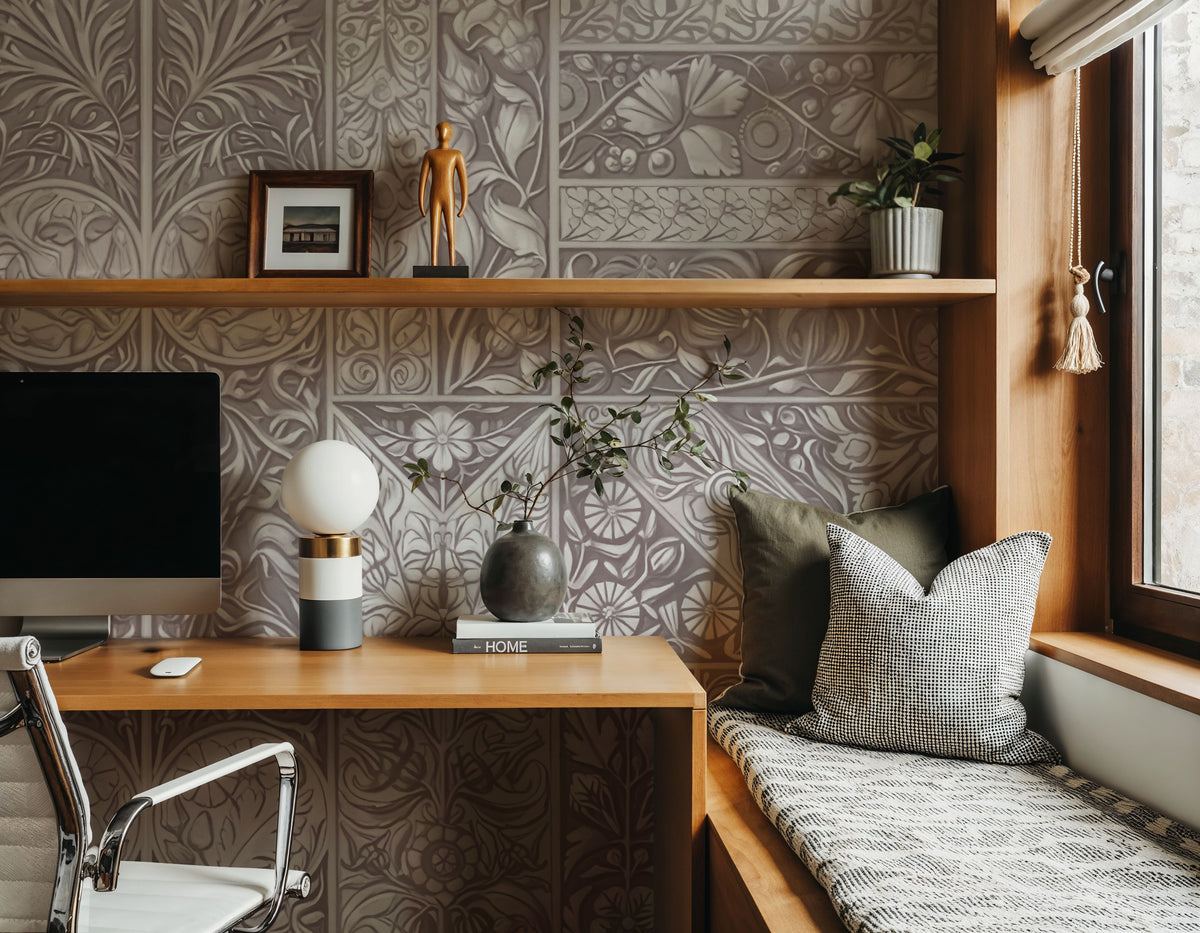 Flower Collection, Rosy Beige Mural Wallpaper - room preview 04