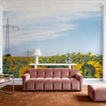 Sunflowers & Steel Mural Wallpaper - room preview 04