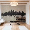 Kansas City Missouri Skyline Concrete Mural Wallpaper - room preview 04
