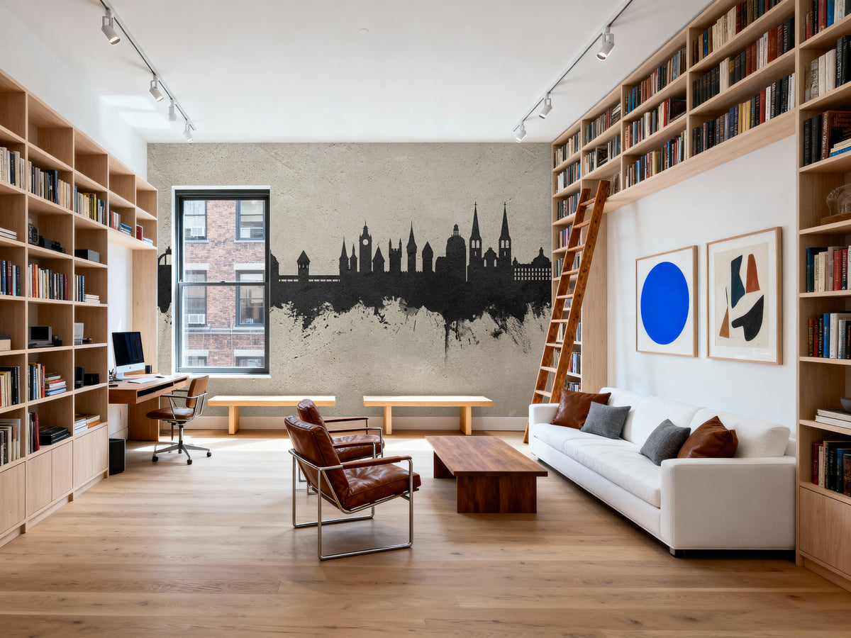 Lucerne Switzerland Luzern Skyline Concrete Mural Wallpaper - room preview 04