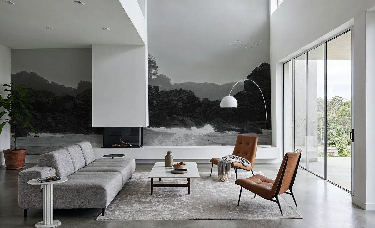 Black Rock Coast I Mural Wallpaper - room preview 04